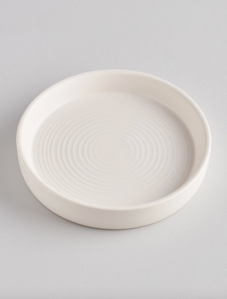 St. Eval Ceramic Candle Plate in Chalk