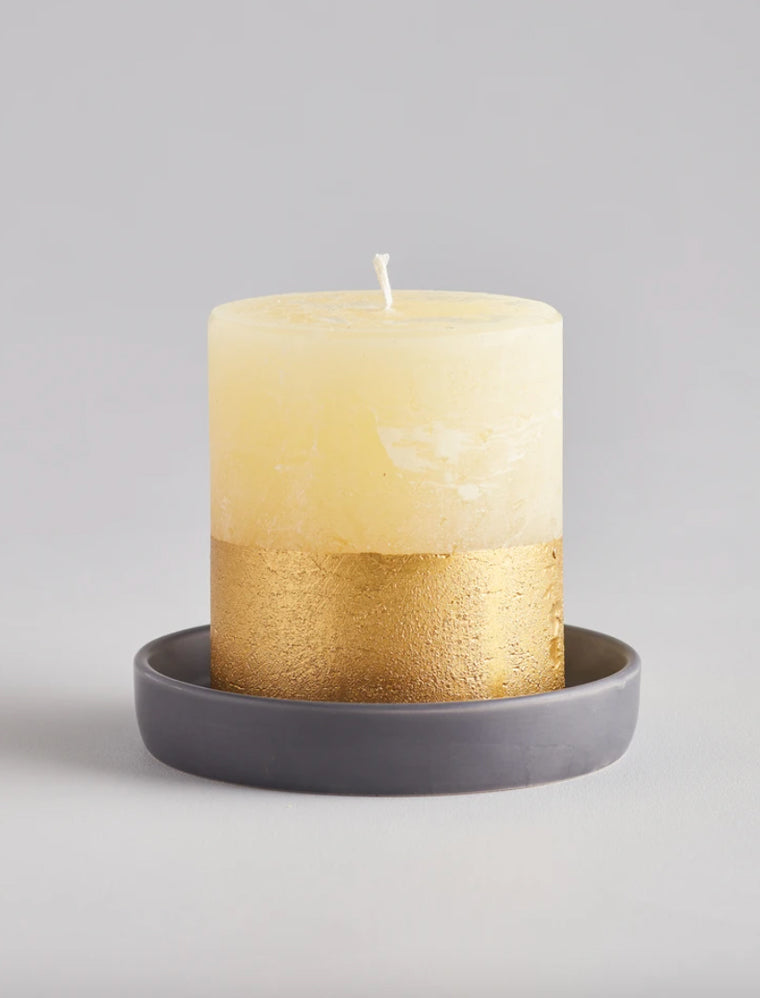 St. Eval Ceramic Candle Plate in Charcoal