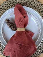 Rich Red Linen Napkins - Set of Two