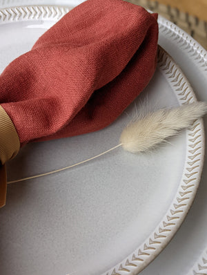 Rich Red Linen Napkins - Set of Two