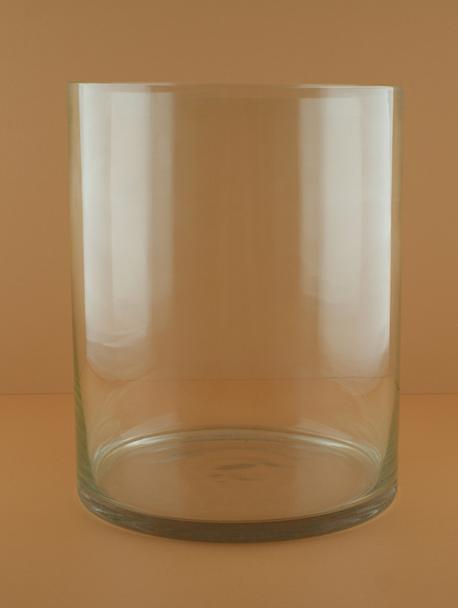 Beige Glass Hurricane Vase