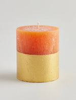St. Eval Orange & Cinnamon Scented Gold Half Dipped Pillar Candle