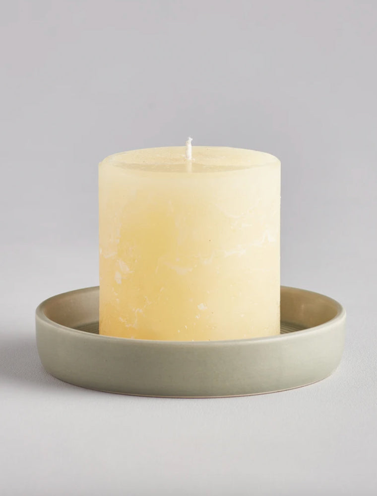 St. Eval Ceramic Candle Plate in Sage
