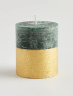 St. Eval Winter Scented Gold Half Dipped Pillar Candle