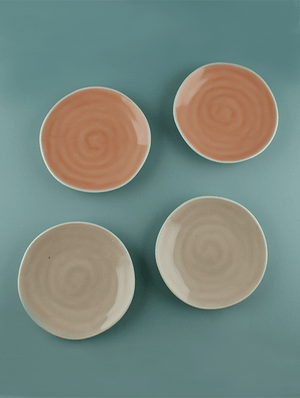 Small Coral Plates (Set of Four)