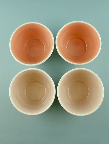 Small Coral Bowls (Set of Four)