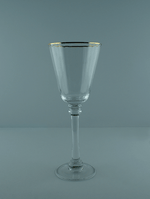 Gold Trim White Wine Glass