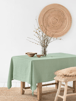 Matcha Green Linen Tablecloth