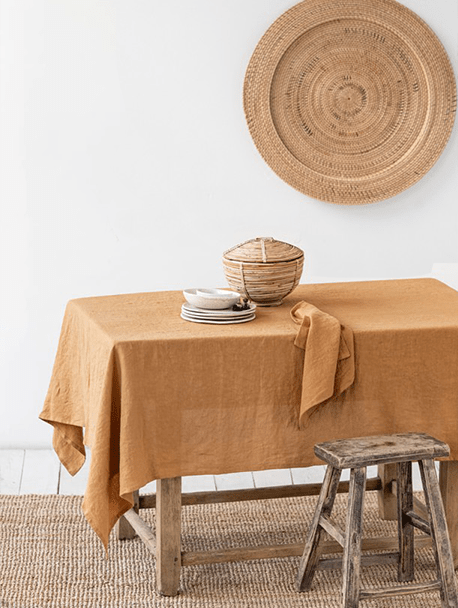 Tan Linen Tablecloth