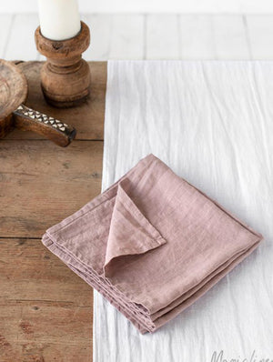 Vintage Pink Linen Napkins - Set of Two