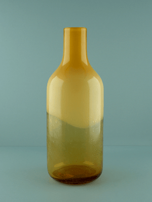 Burnt Orange Two-toned Glass Bottle Vase