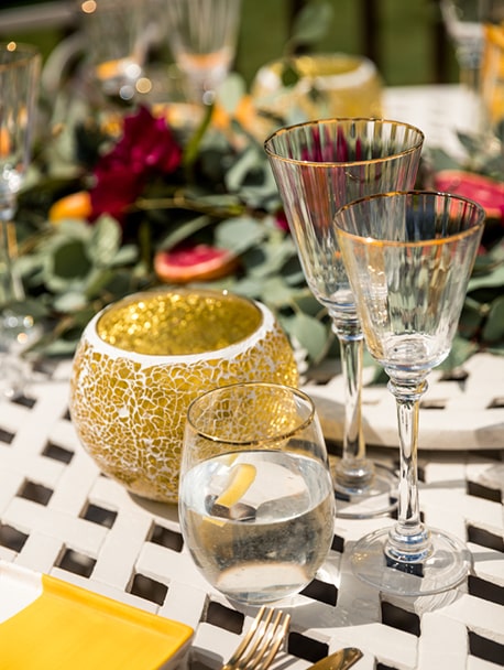 Gold Trim Red Wine Glass