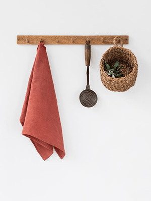 Rich Red Linen Tea Towel