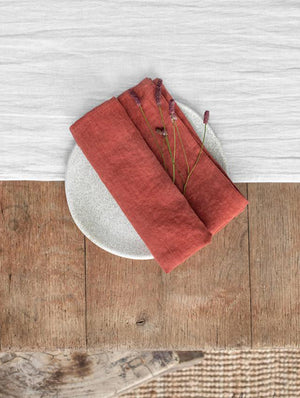 Rich Red Linen Napkins - Set of Two