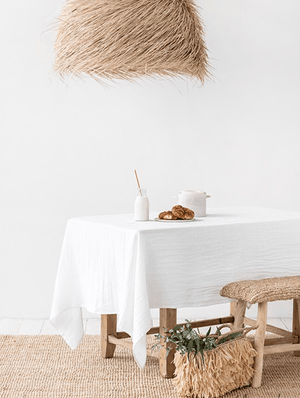 White Linen Tablecloth