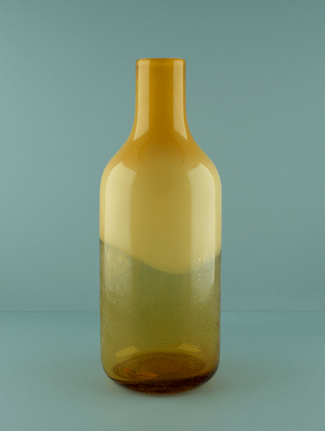 Burnt Orange Two-toned Glass Bottle Vase